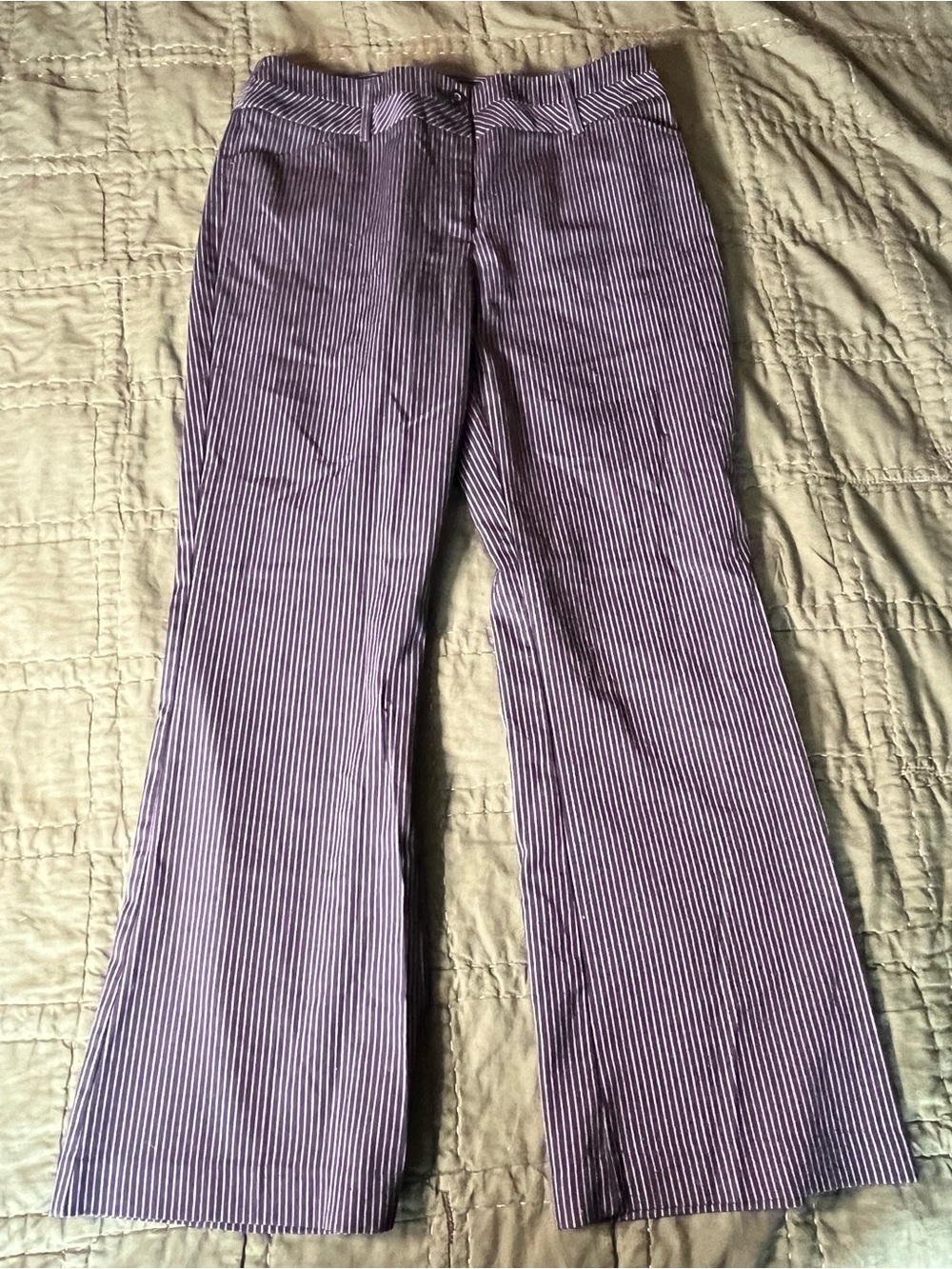 Striped Women's Bootcut Pants-10P